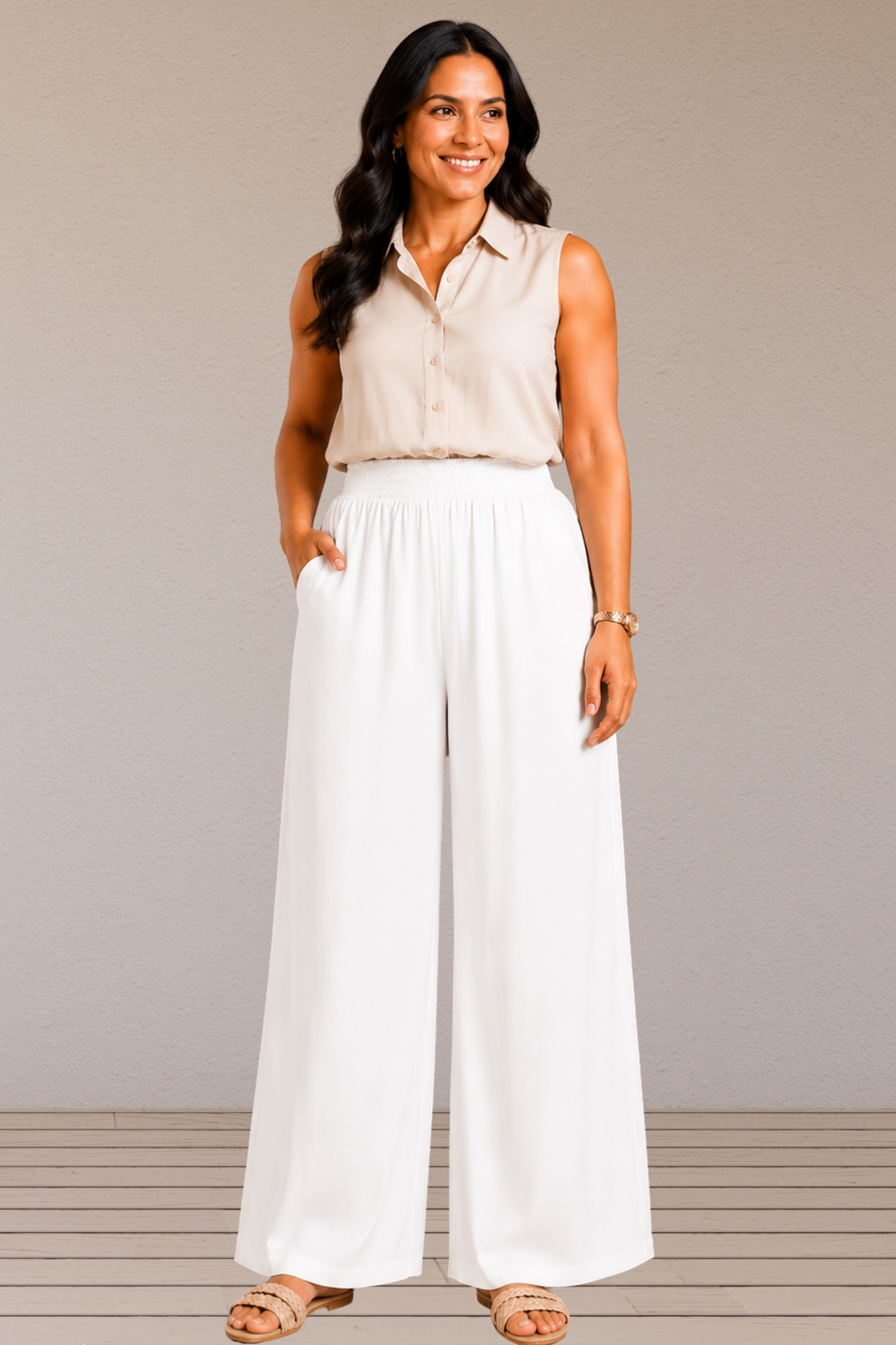 White Flared Palazzo Pant