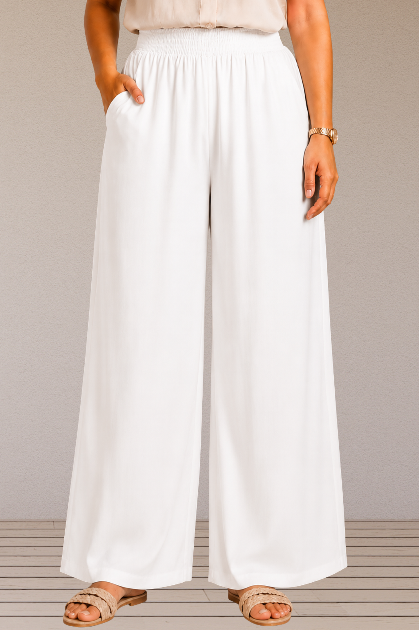 White Flared Palazzo Pant