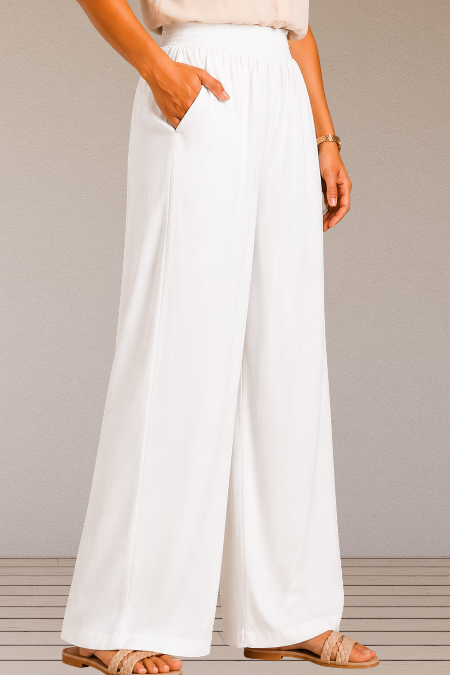 White Flared Palazzo Pant