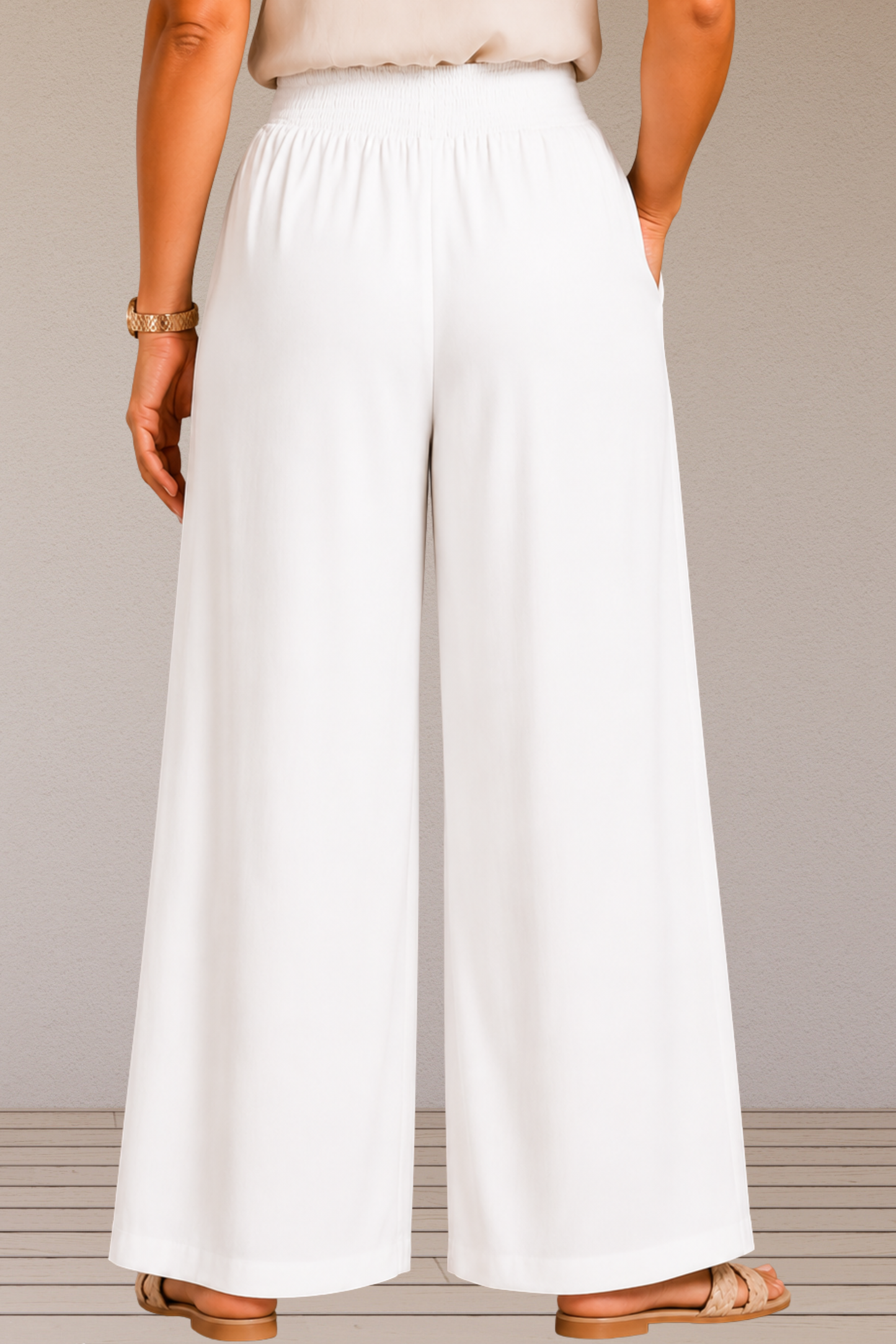 White Flared Palazzo Pant