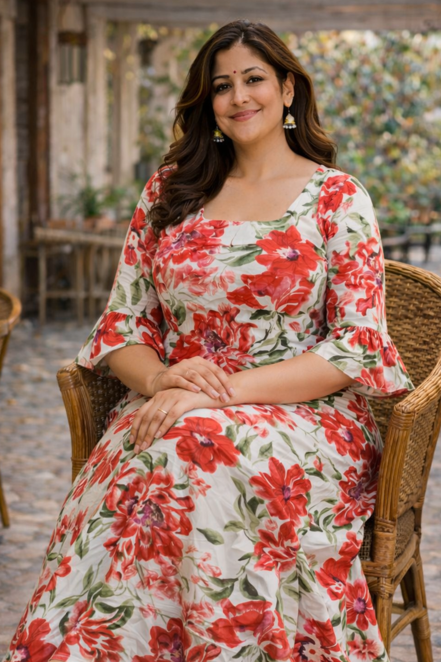 Rose Garden Floral Dress With Pockets