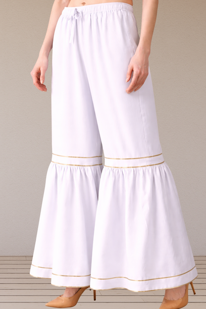 White Frilled Rayon Sharara