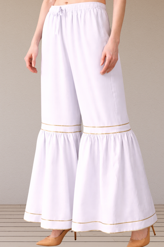 White Frilled Rayon Sharara