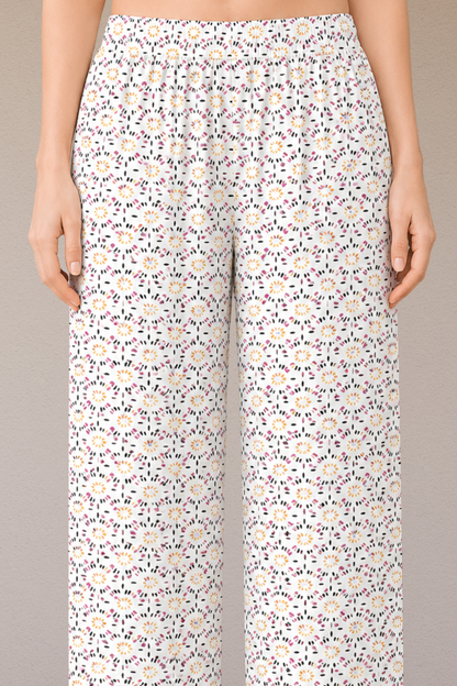 White Printed Cotton Palazzo