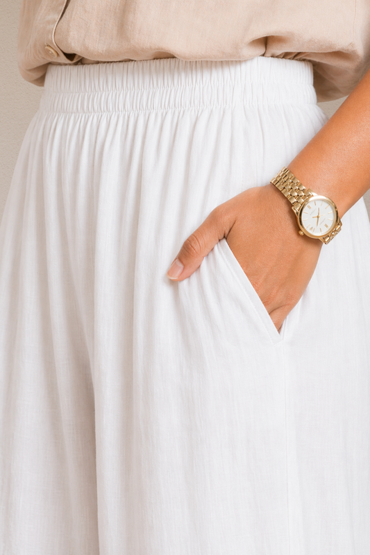 White Rayon Afghani Pants