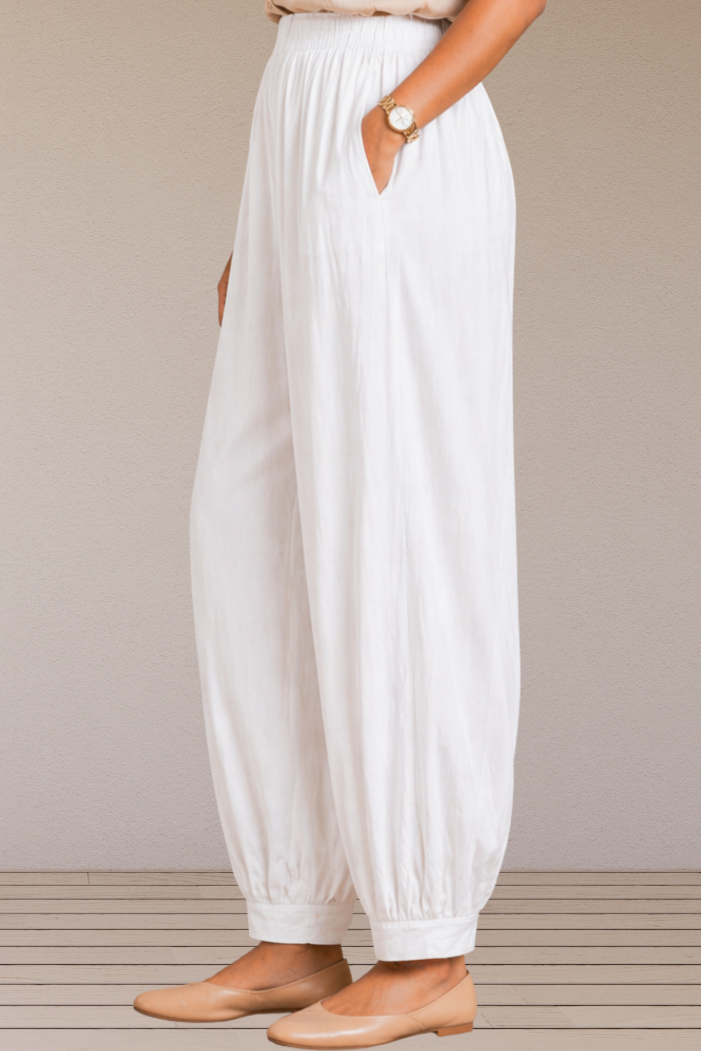 White Rayon Afghani Pants
