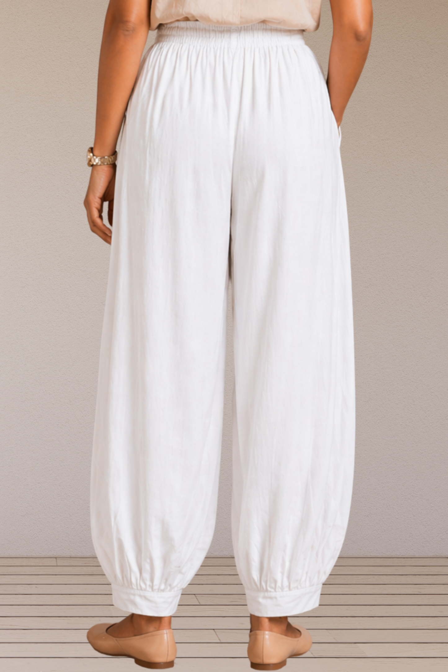White Rayon Afghani Pants
