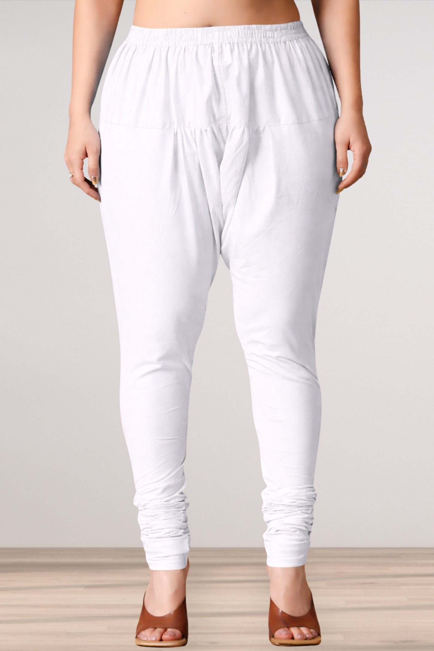 White Rayon Churidar Pants