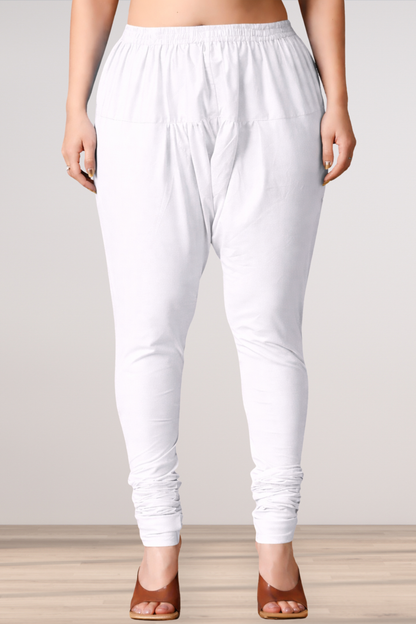White Rayon Churidar Pants