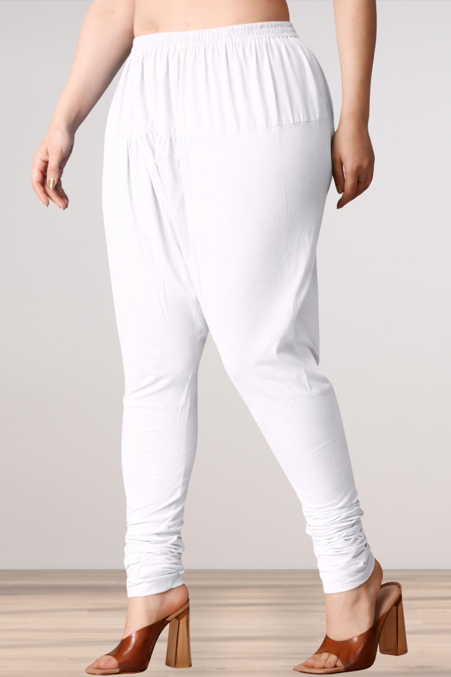 White Rayon Churidar Pants