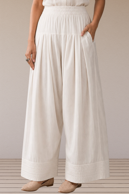 White Rayon Farshi Salwar