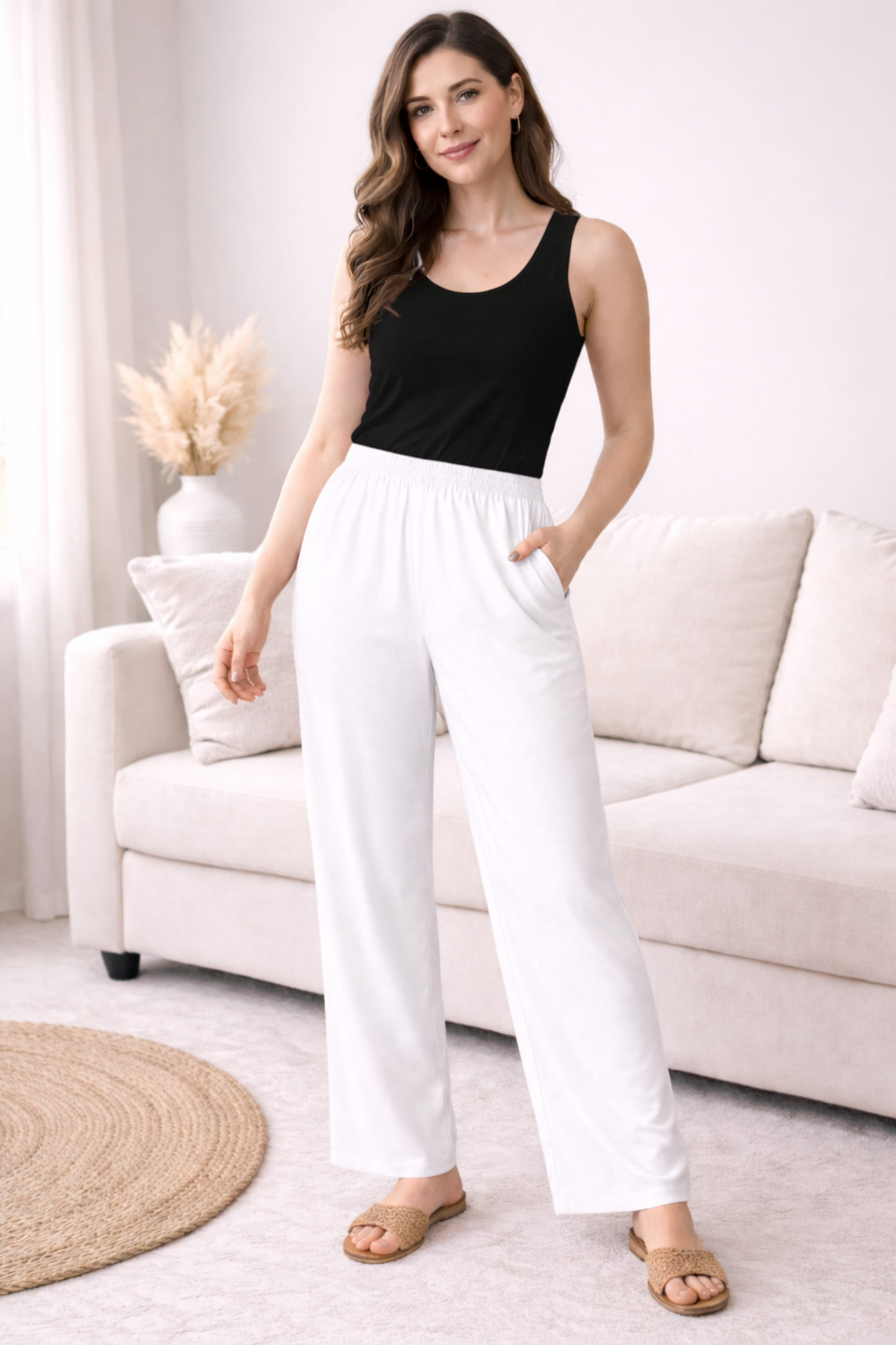 White Rayon Kurti Pant