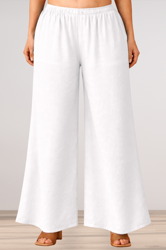 White Rayon Loose Palazzo