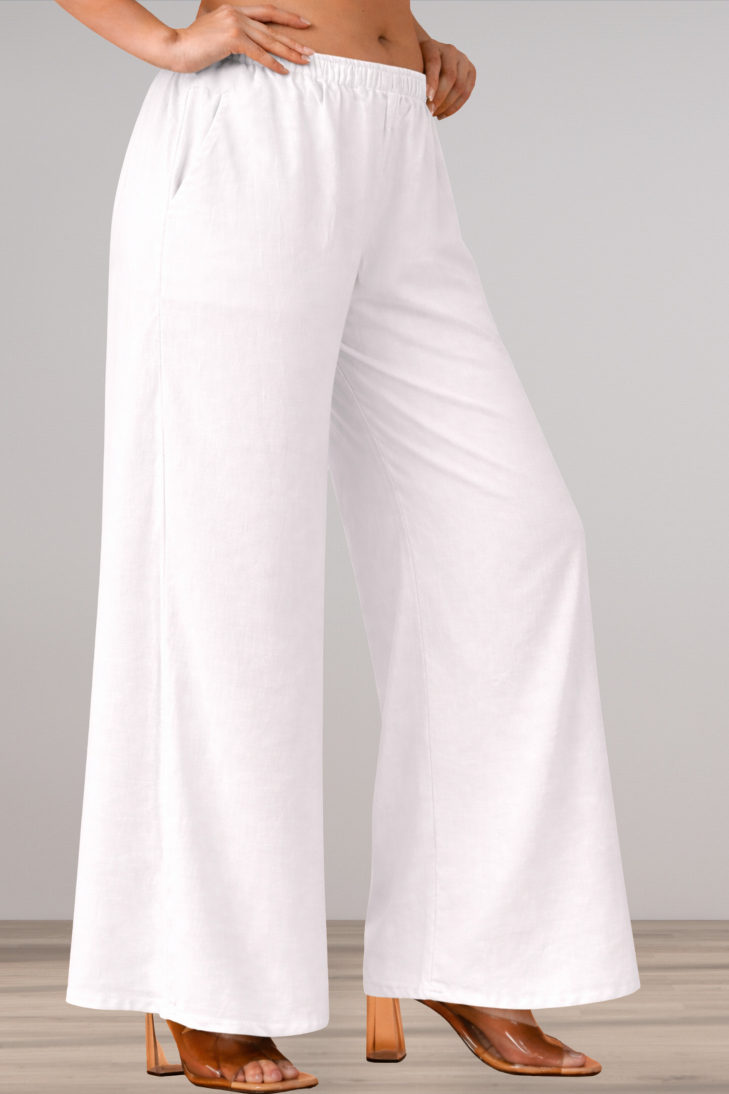 White Rayon Loose Palazzo