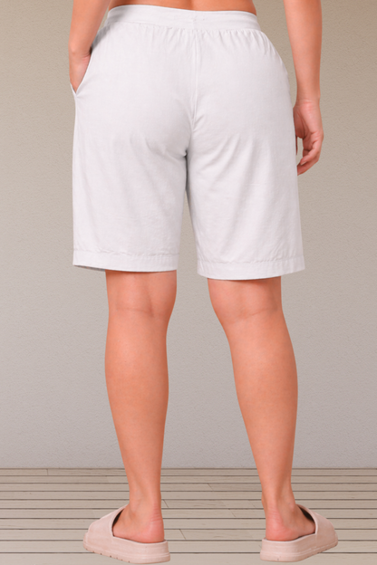 White Rayon Short