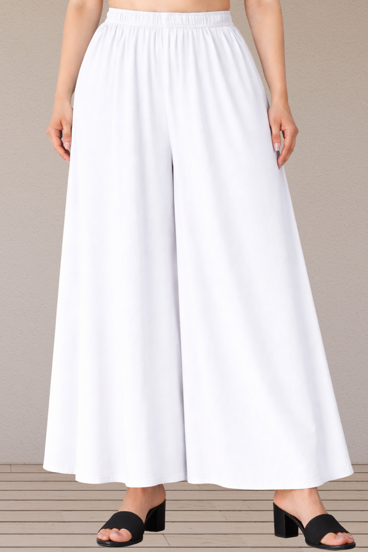 White Rayon Skirt Palazzo