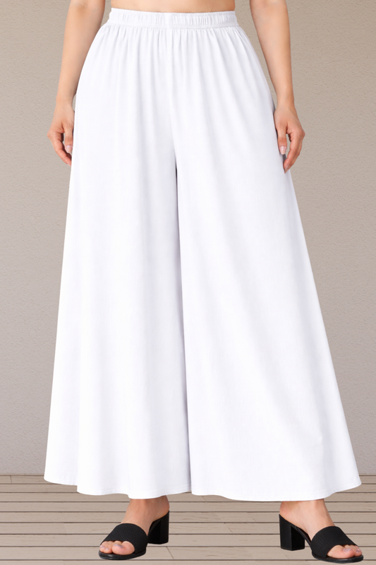 White Rayon Skirt Palazzo