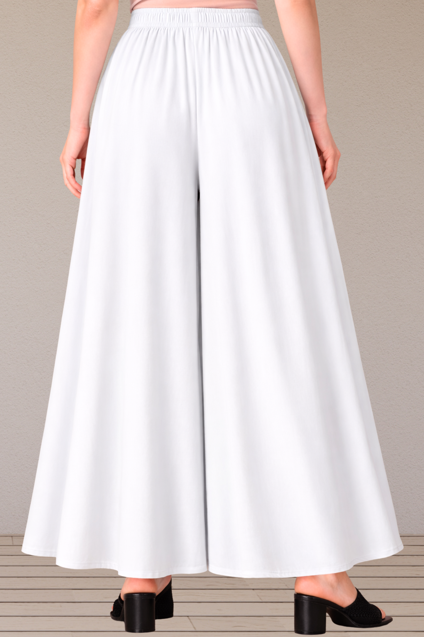 White Rayon Skirt Palazzo