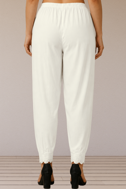 White Scallop Cut Salwar