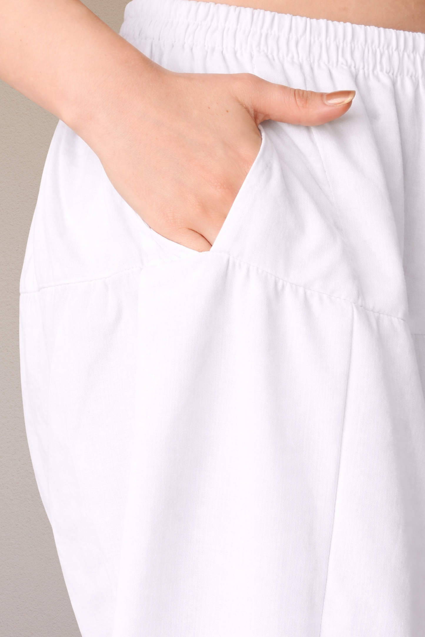 White Straight Rayon Salwar Pants