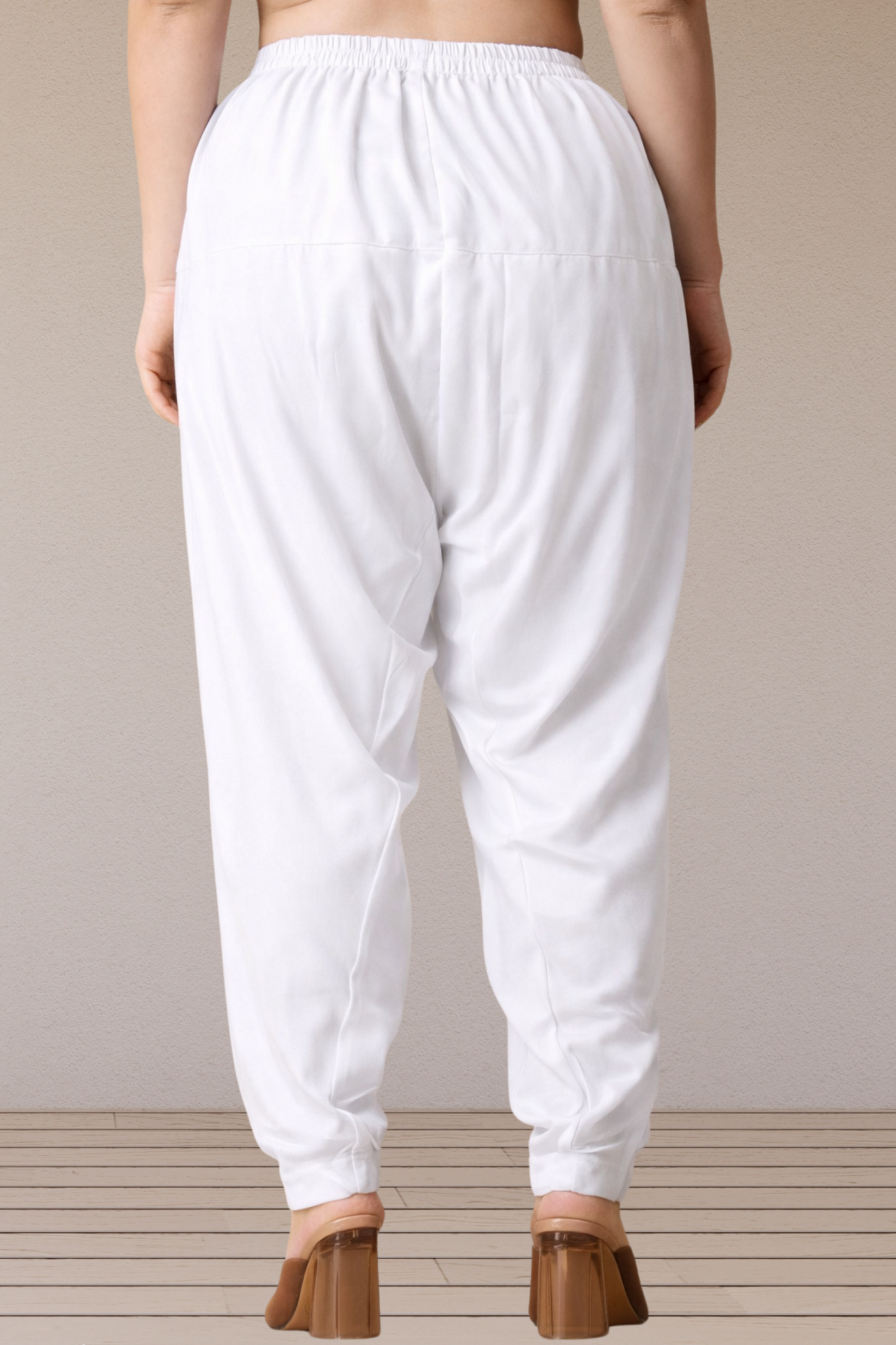 White Straight Rayon Salwar Pants