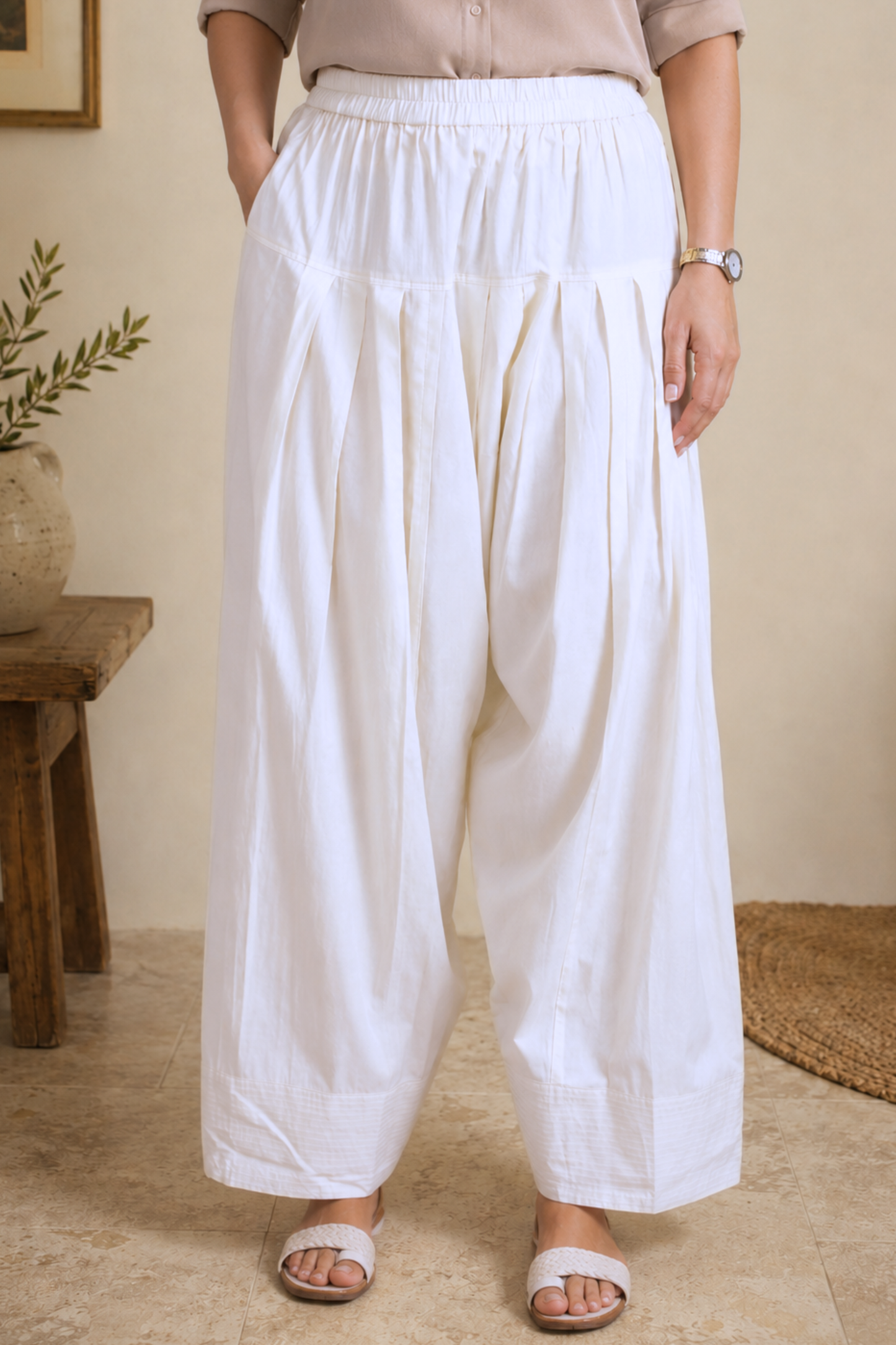 White Cotton Farshi Salwar