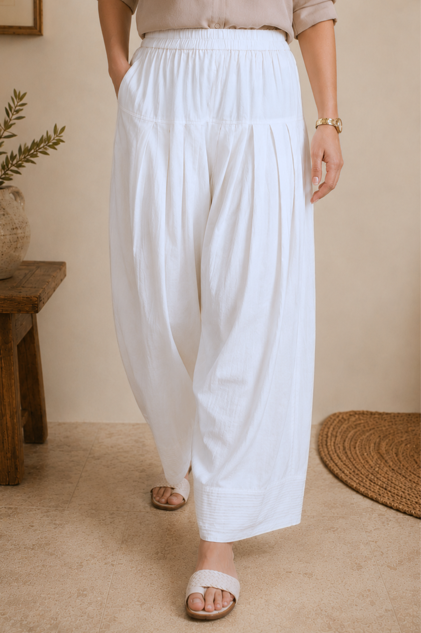 White Cotton Farshi Salwar