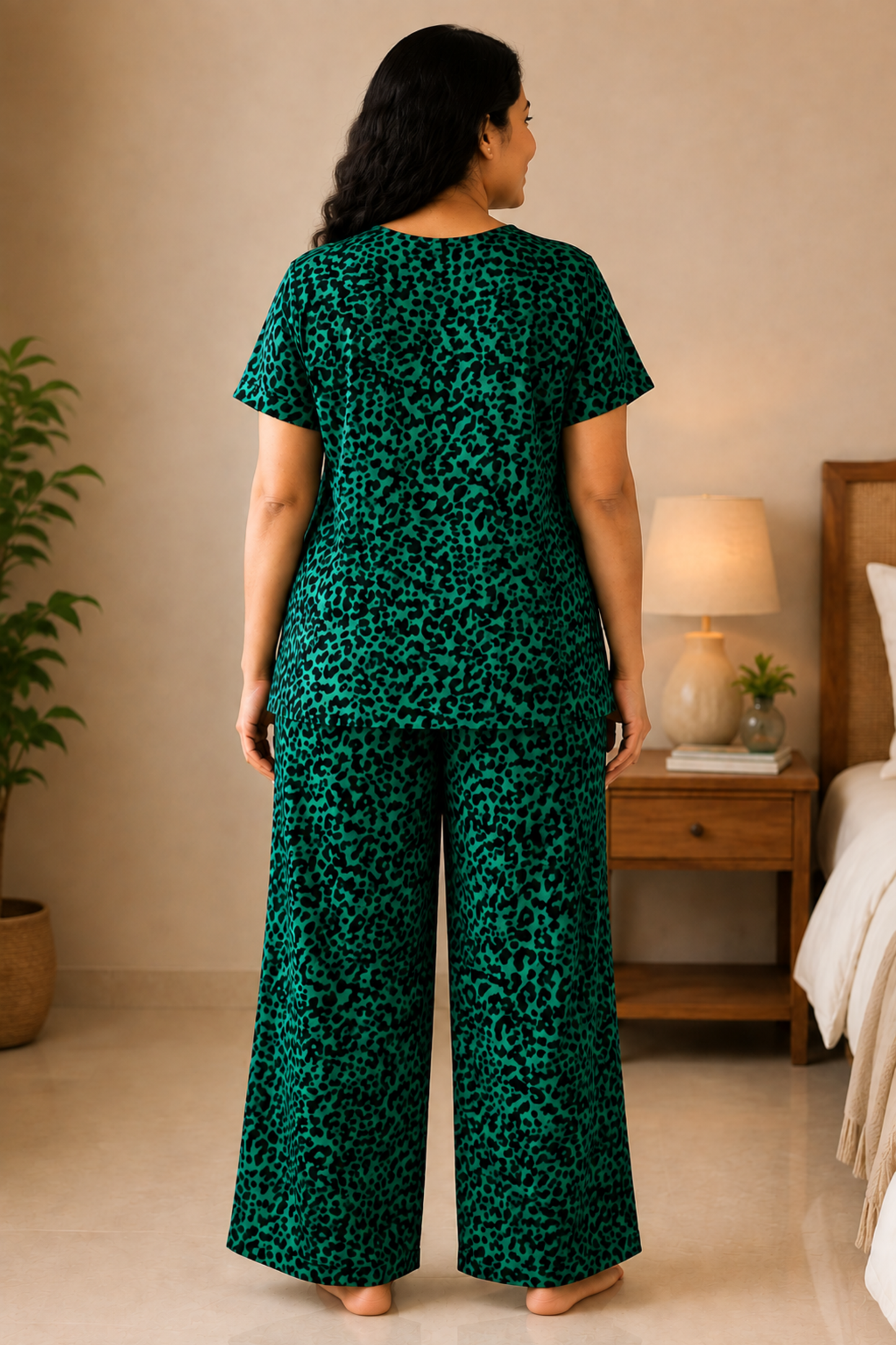 Wild Emerald Rayon Night Suit