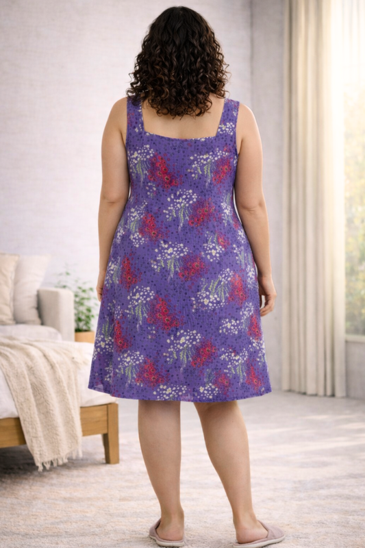 Wild Flower Rayon Short Nighty