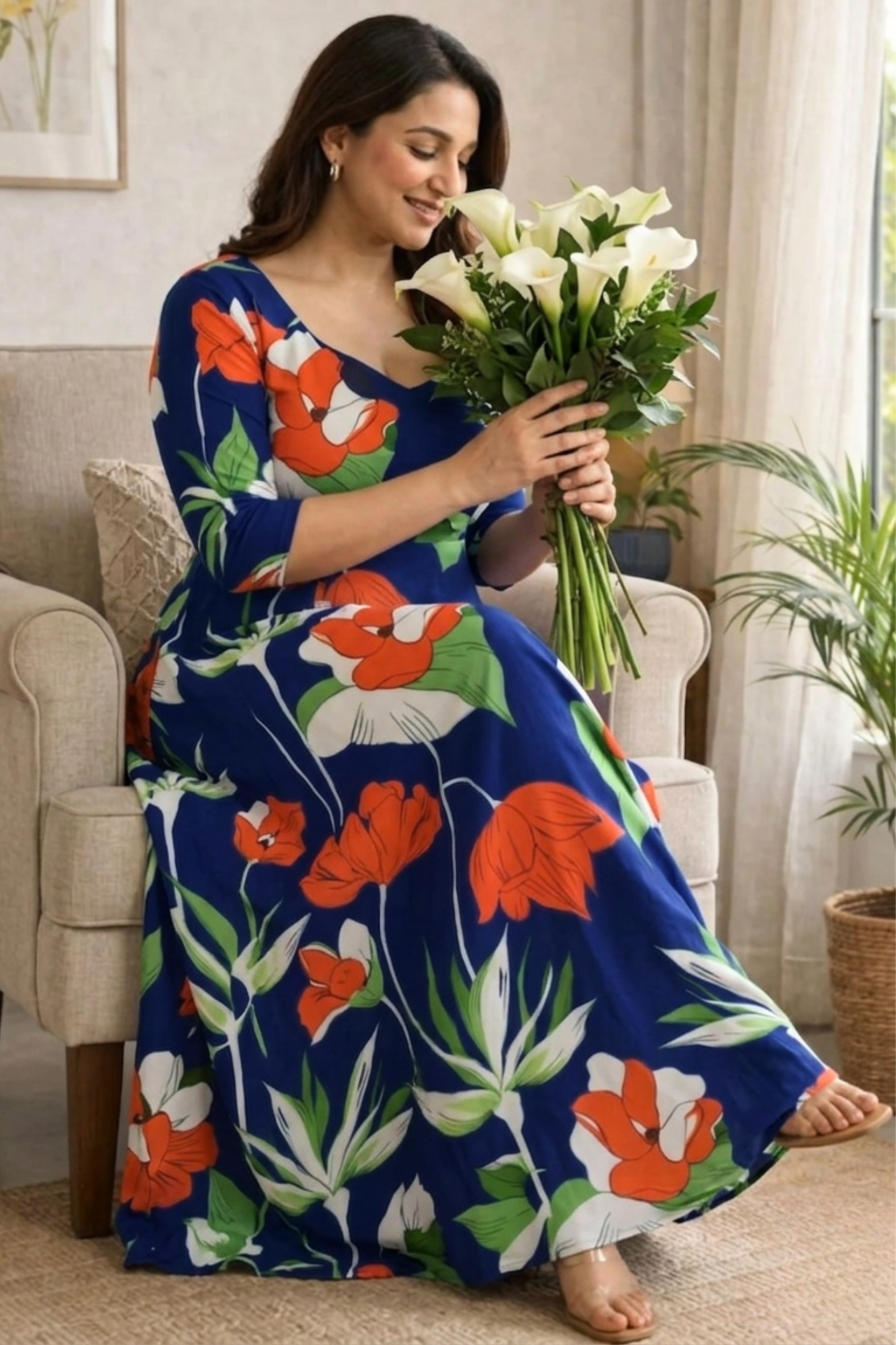 Wild Flower Summer Dress With Pockets