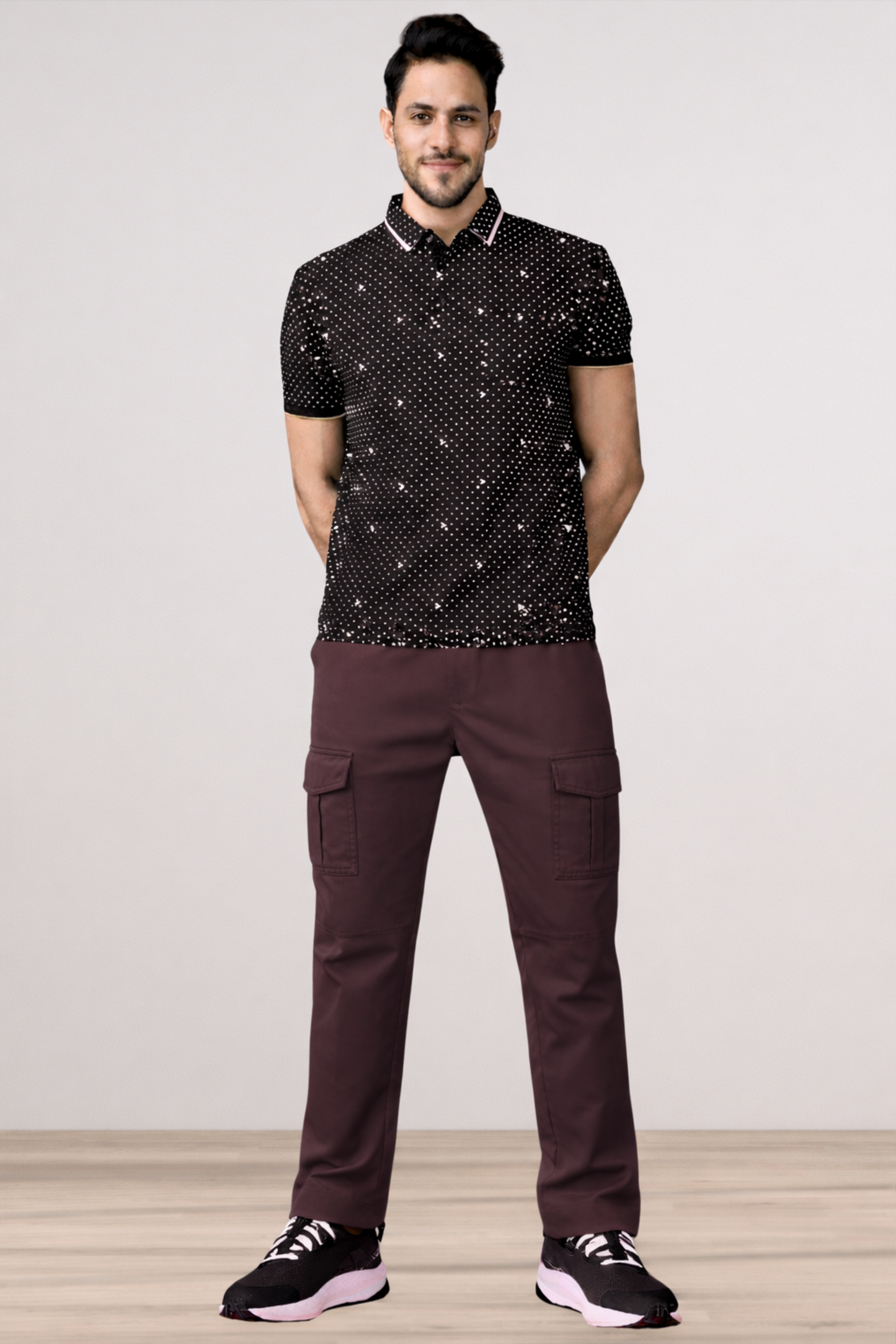 Windsor Wine Solid Stretch Cargo Pants