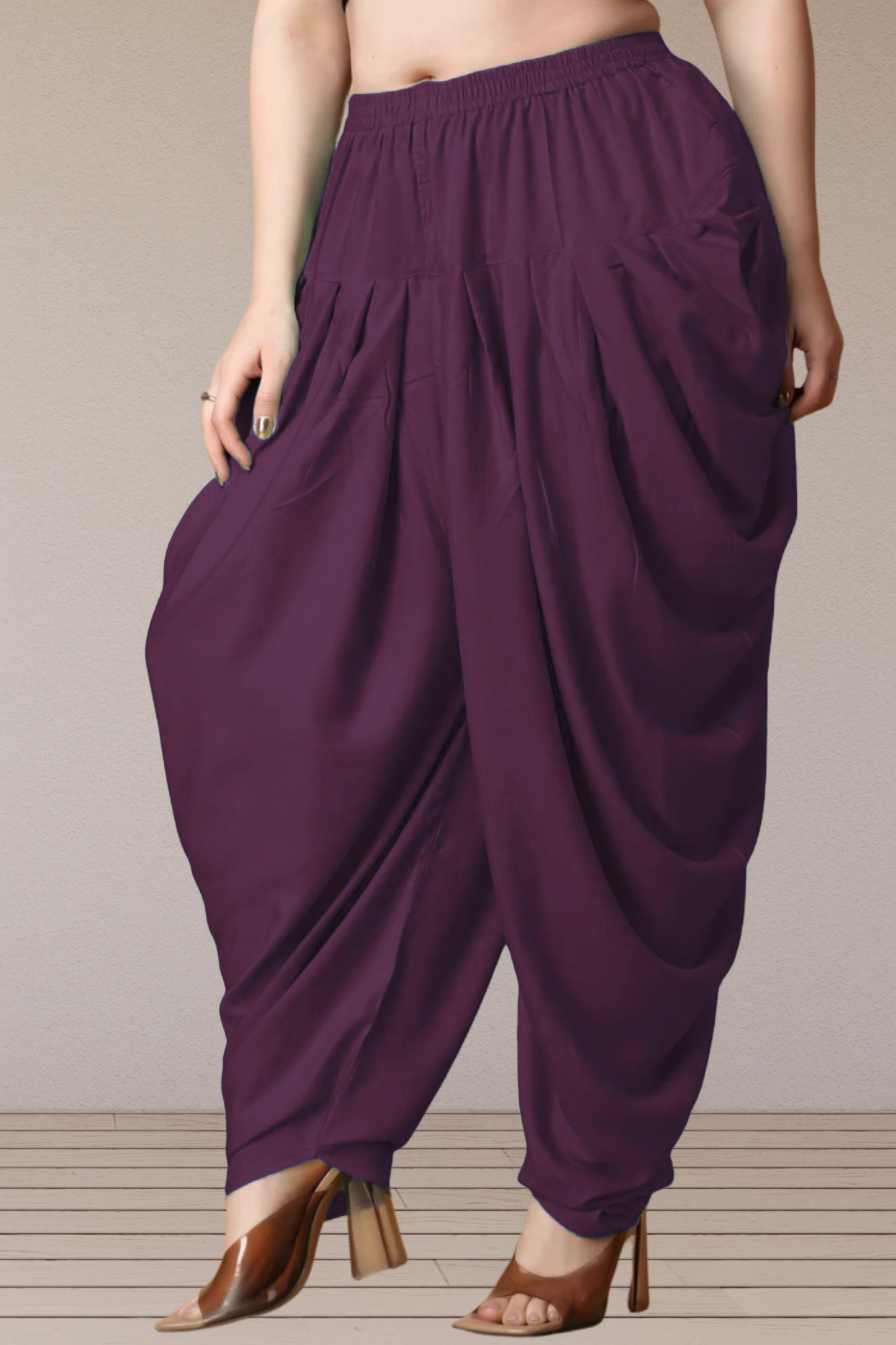 Wine Belted Dhoti Salwar