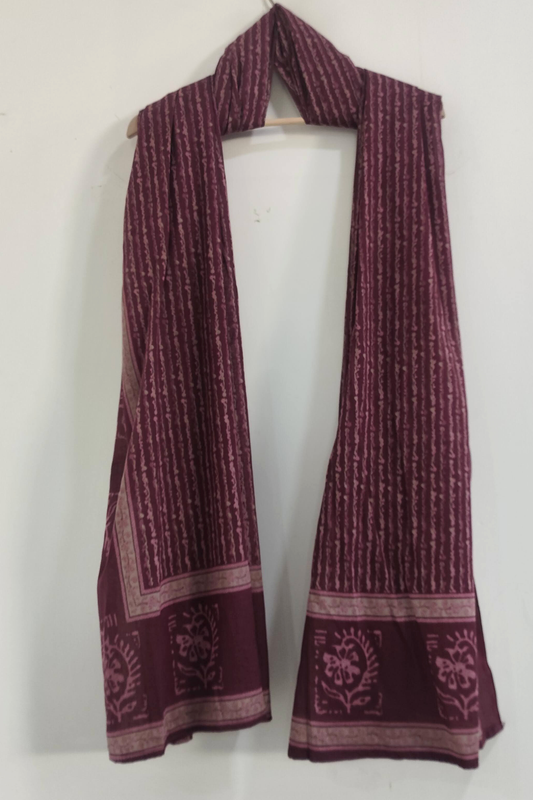 Wine Block Cotton Dupatta