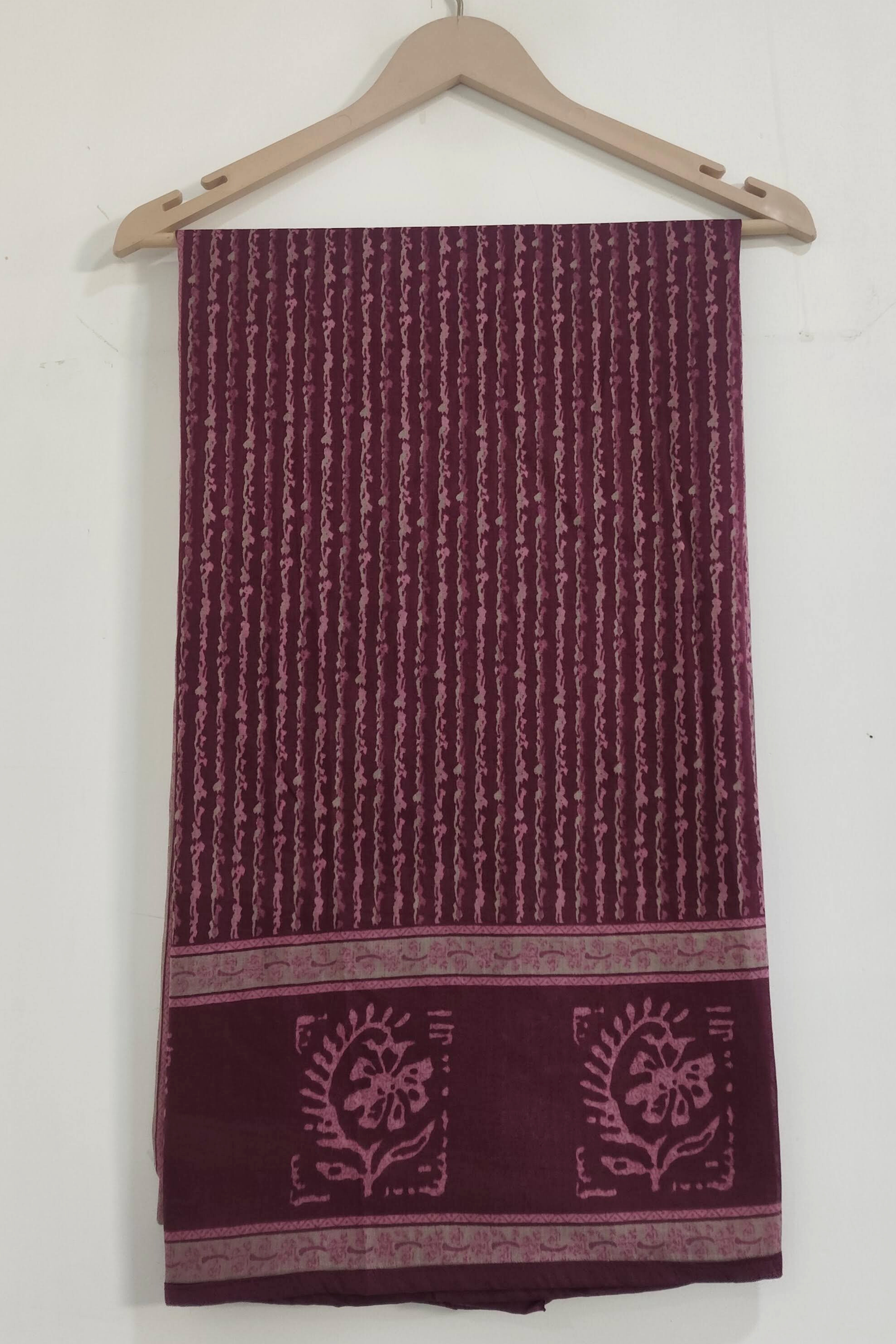 Wine Block Cotton Dupatta