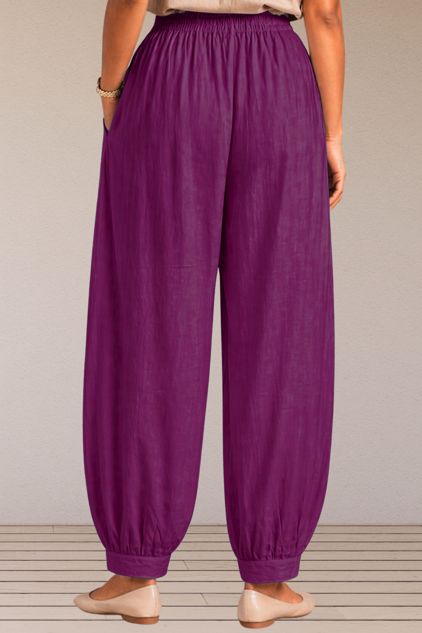 Wine Cotton Afghani Pants