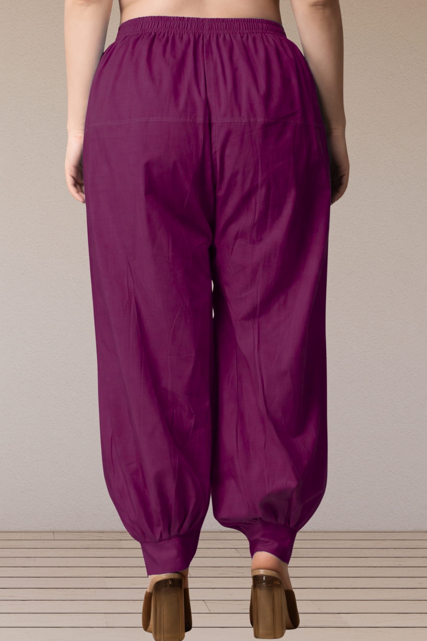 Wine Cotton Afghani Salwar