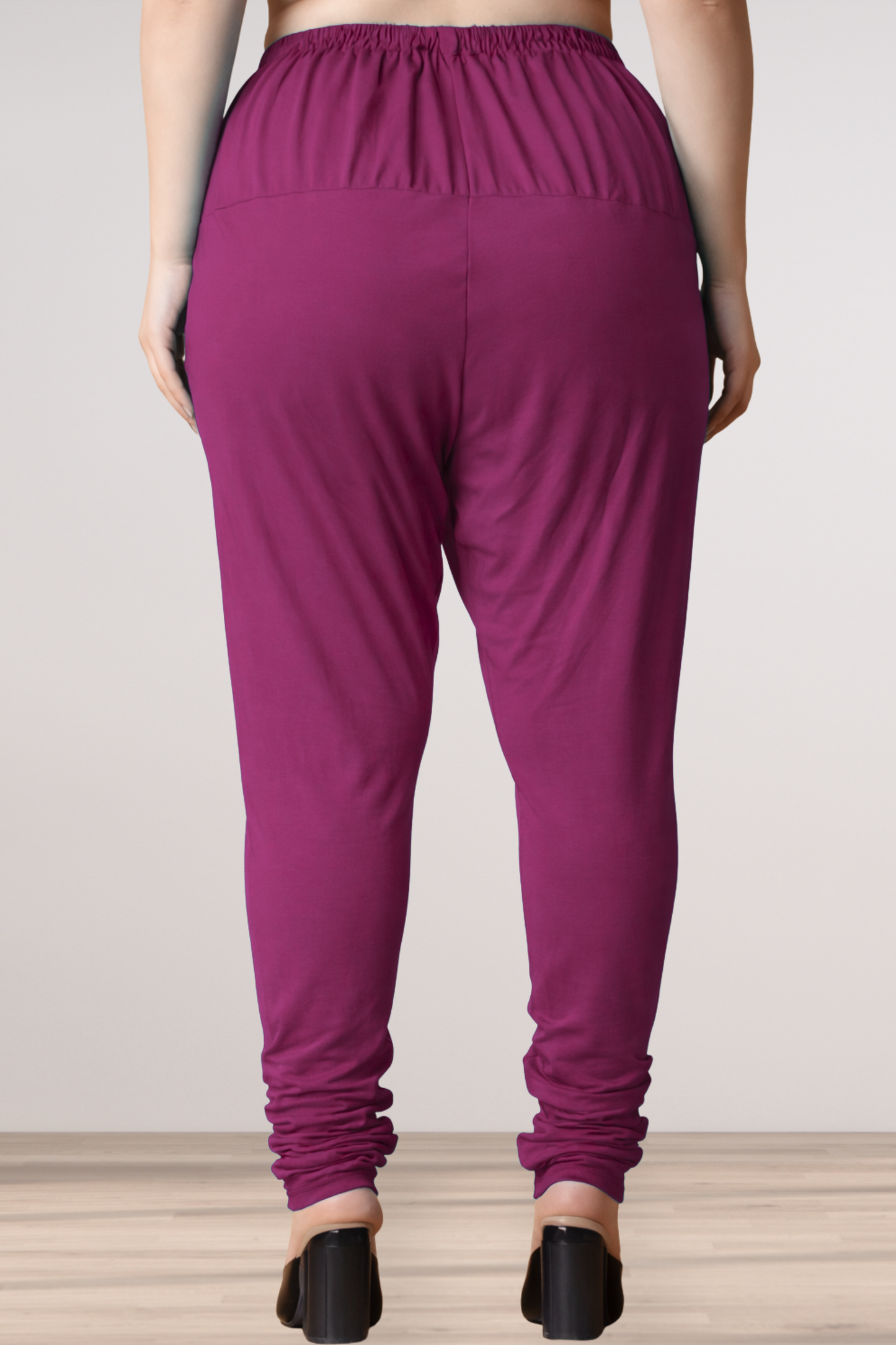Wine Cotton Churidar Pants