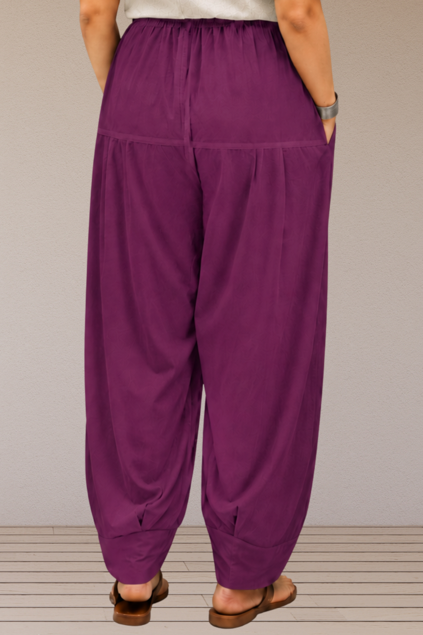 Wine Cotton Farshi Salwar