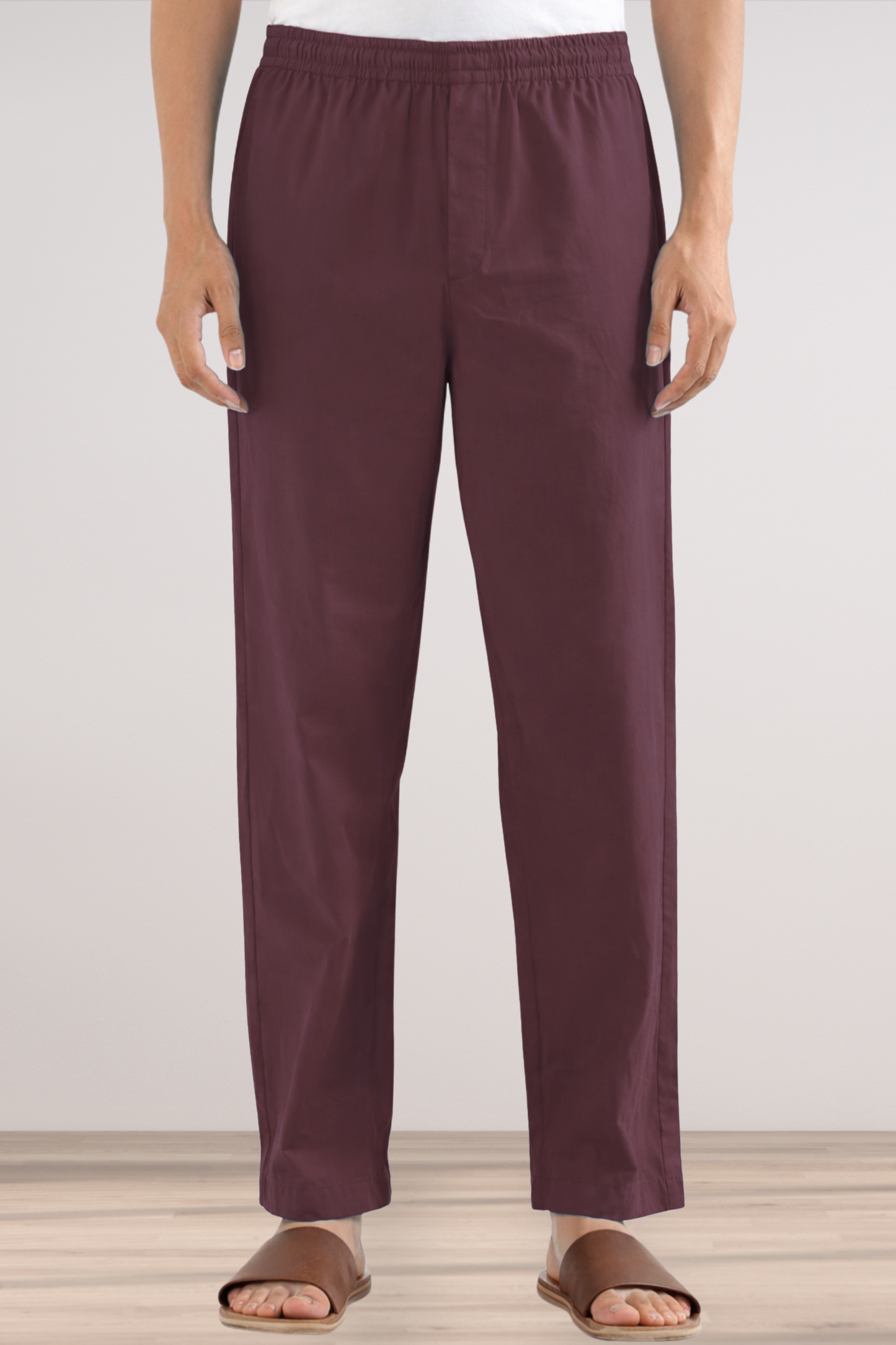 Wine Cotton Pant Pajama
