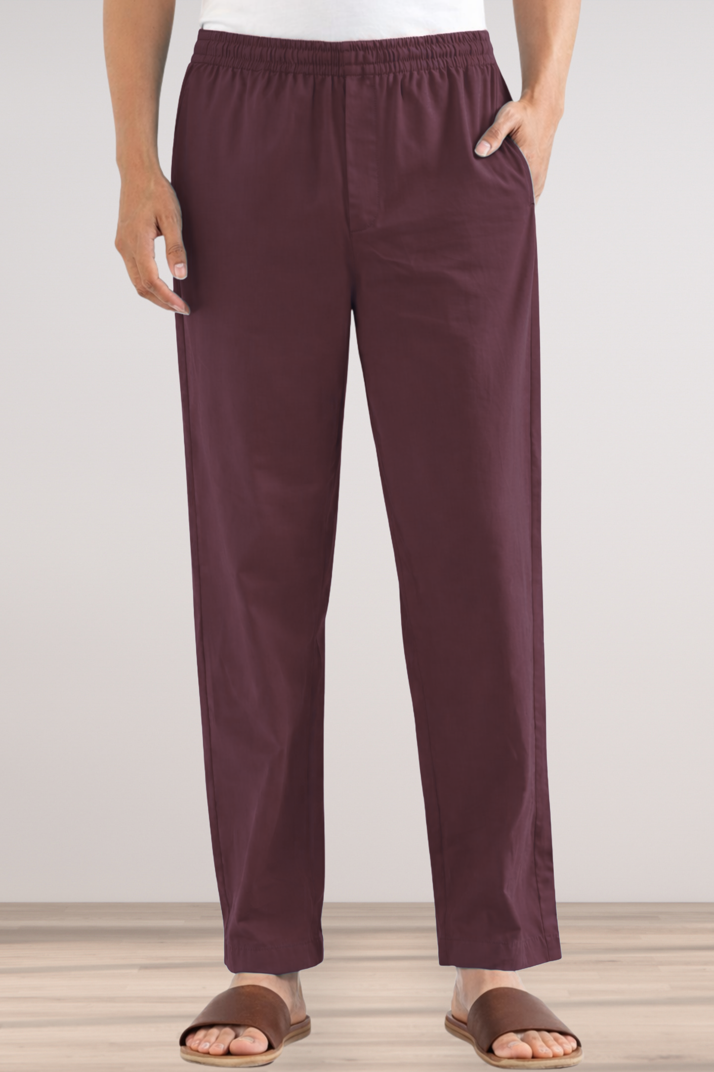 Wine Cotton Pant Pajama