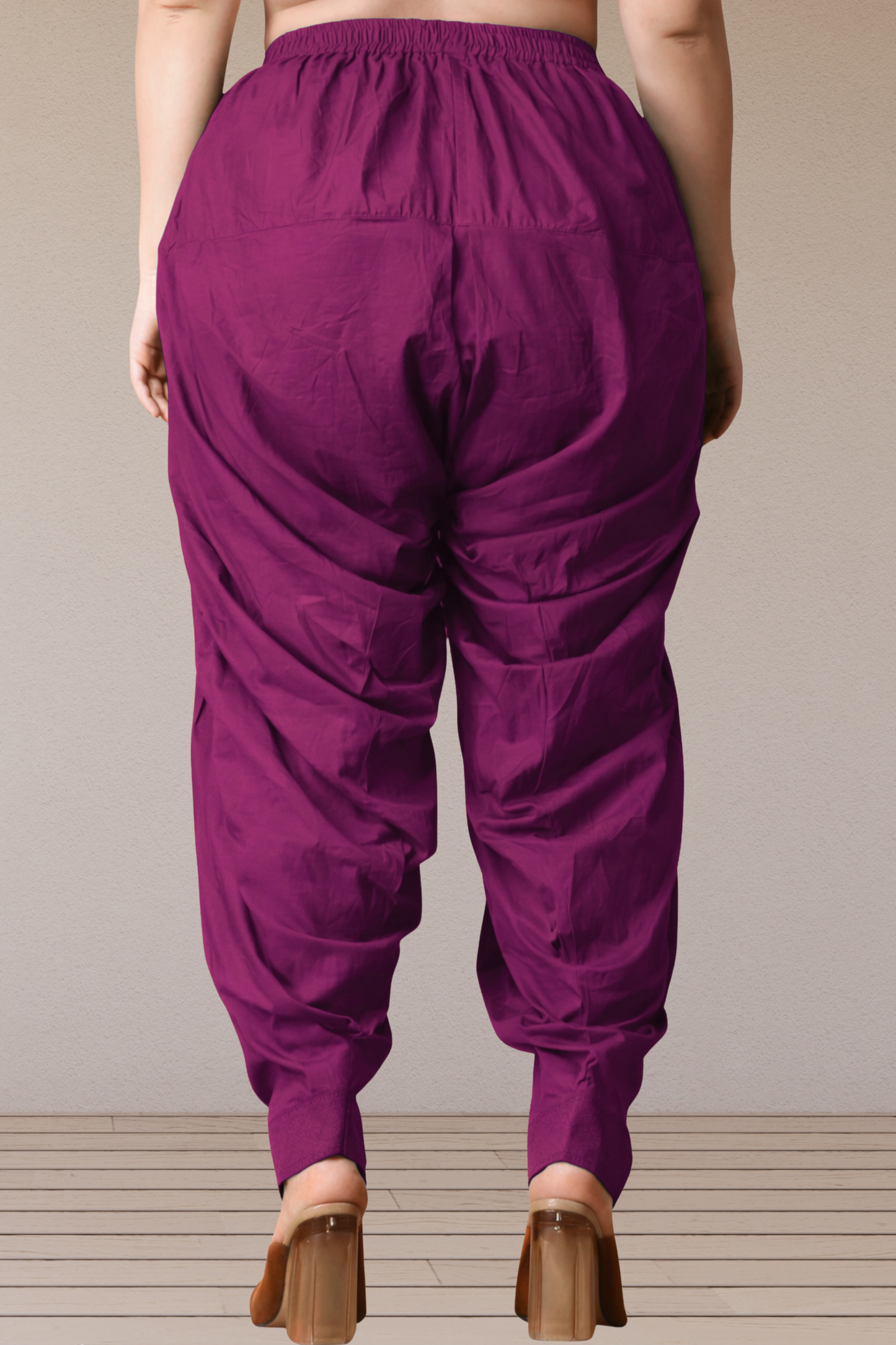 Wine Cotton Patiala Salwar