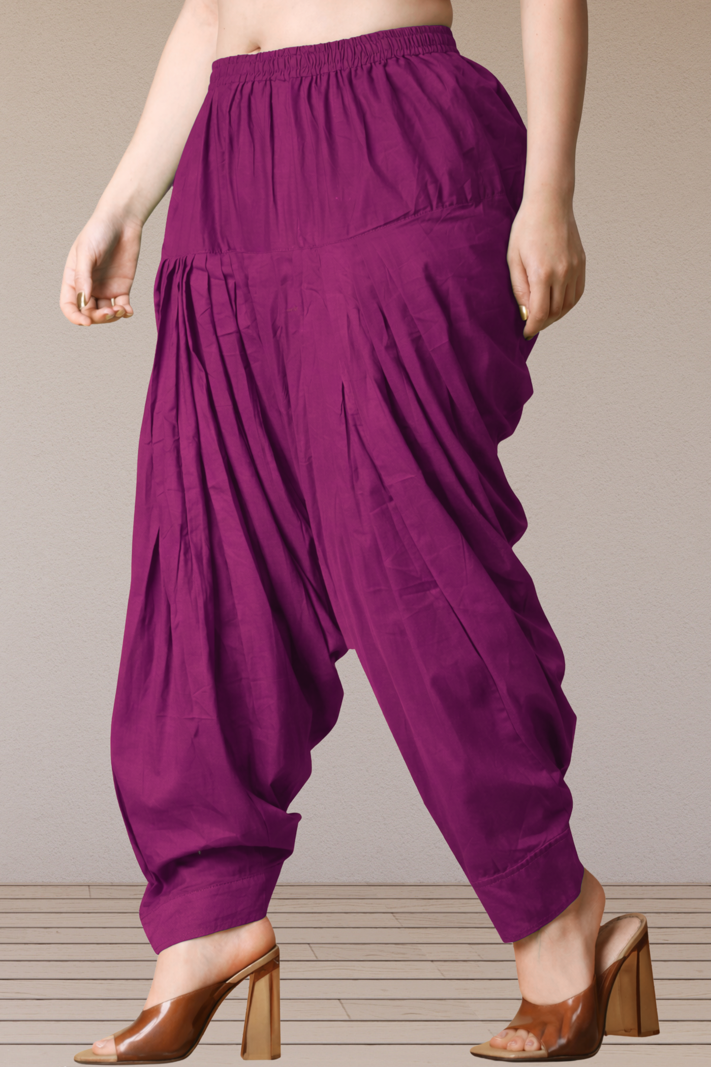 Wine Cotton Patiala Salwar