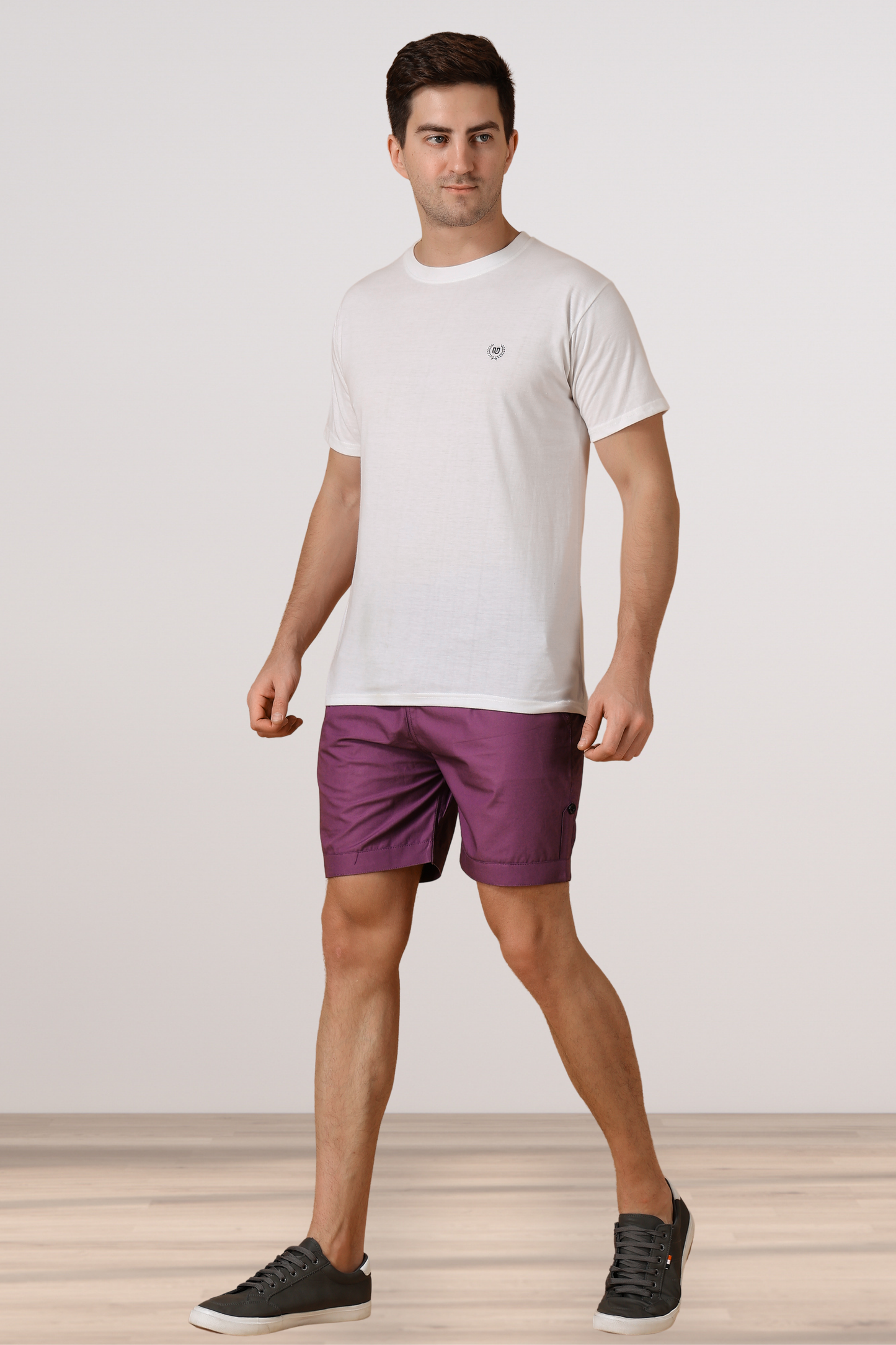 Wine Cotton Shorts