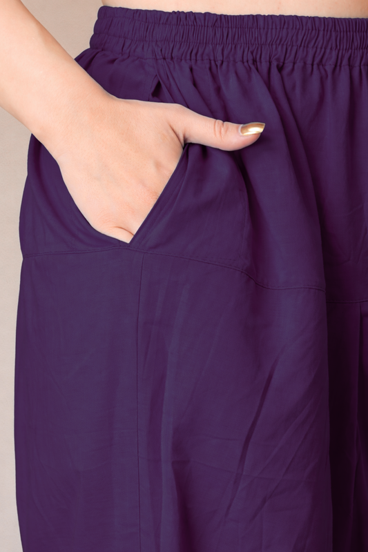 Wine Cotton Straight Salwar