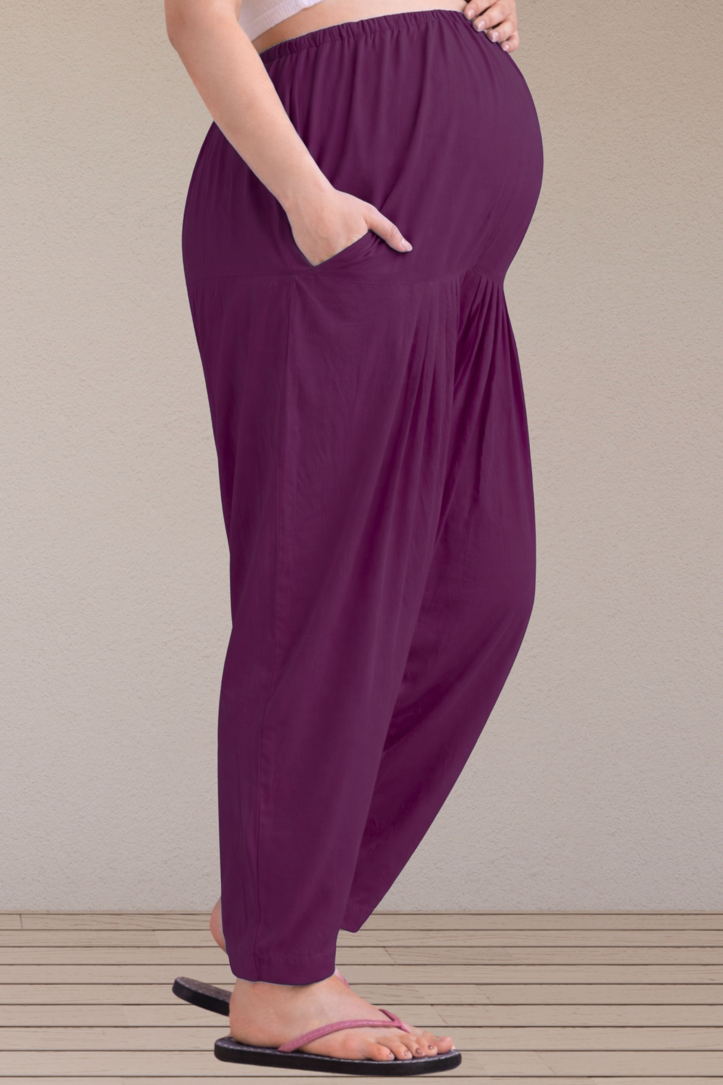 Wine Easy Fit Rayon Maternity Salwar