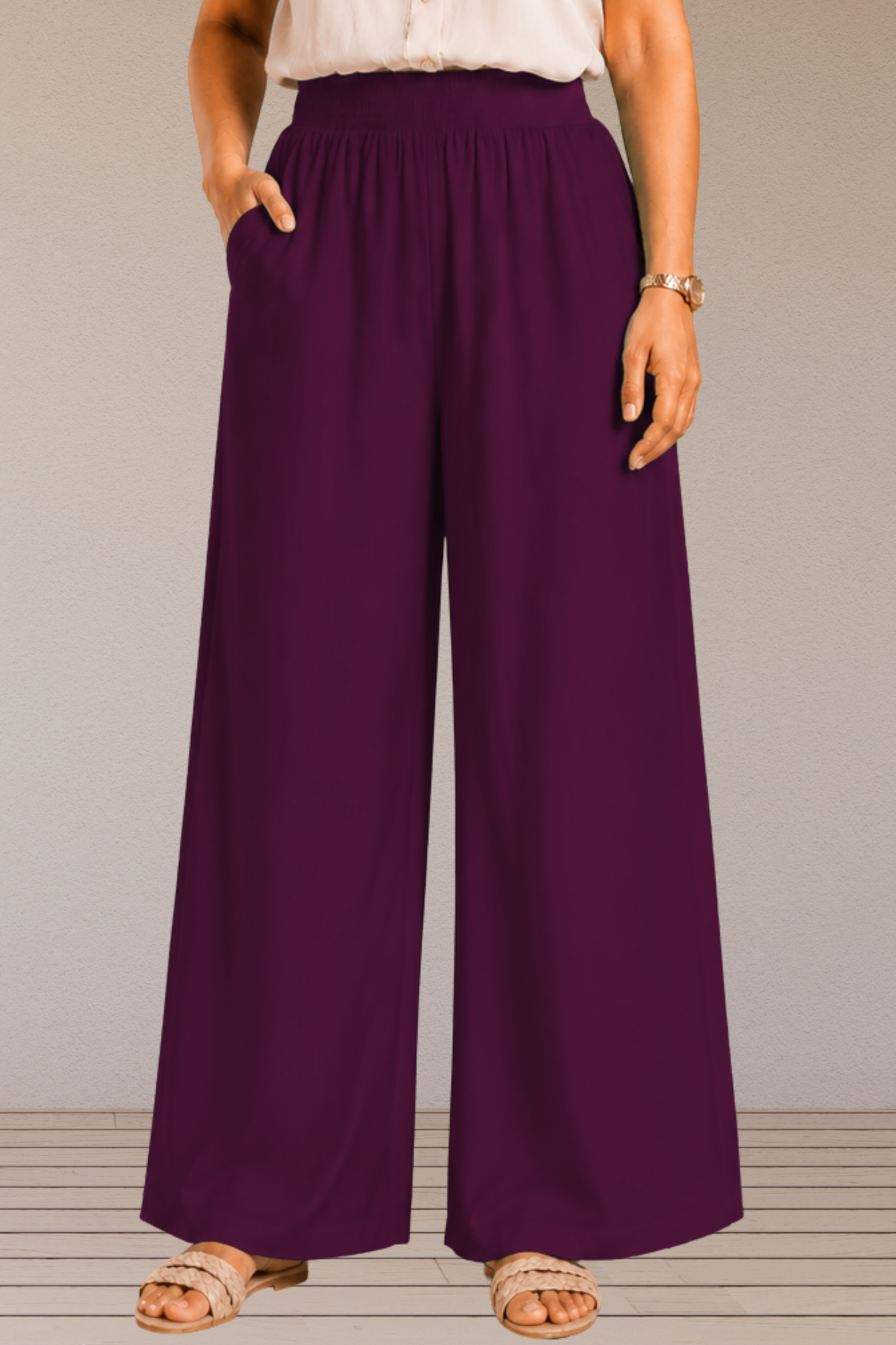 Wine Flared Palazzo Pant