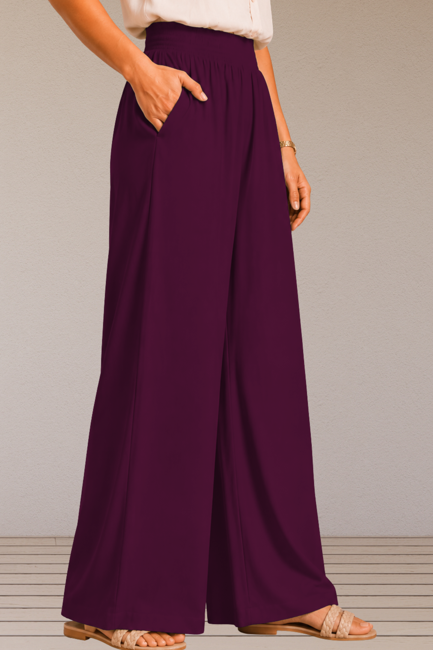 Wine Flared Palazzo Pant