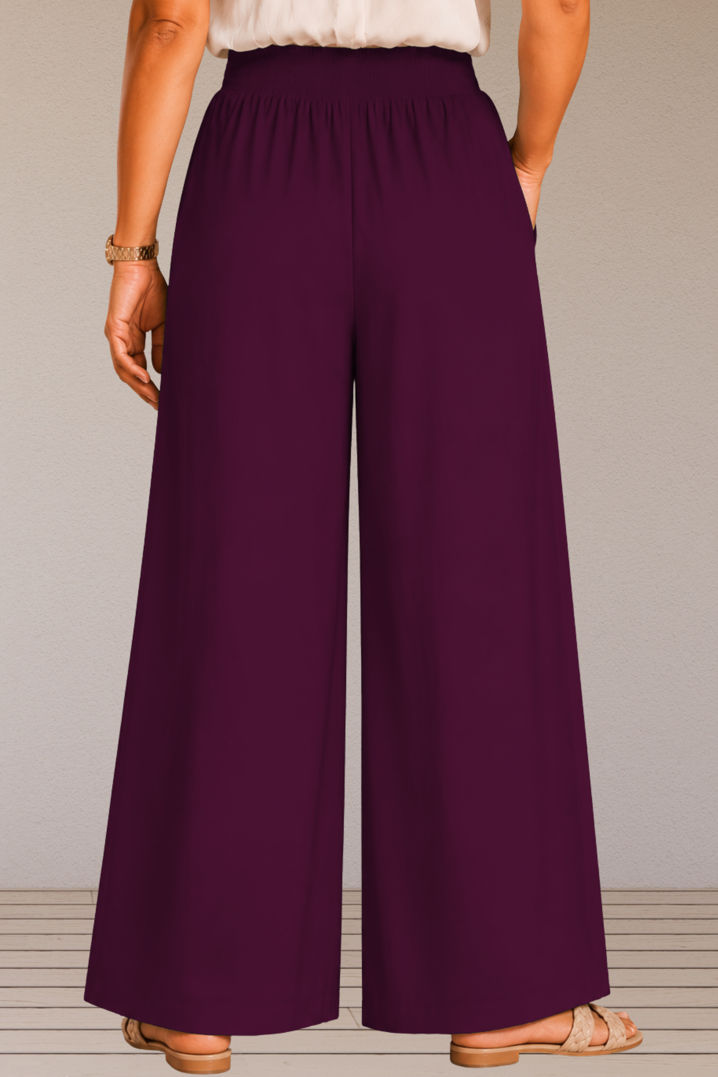 Wine Flared Palazzo Pant