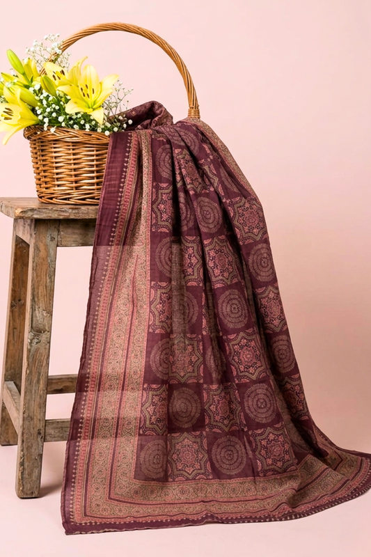 Wine Heritage Cotton Dupatta