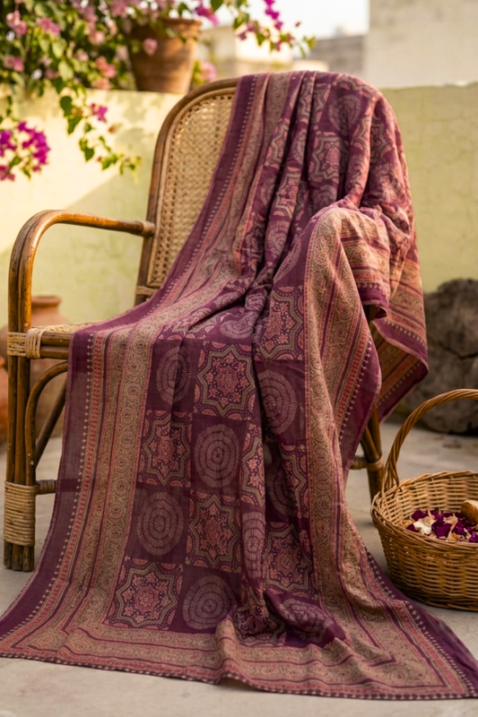Wine Heritage Cotton Dupatta